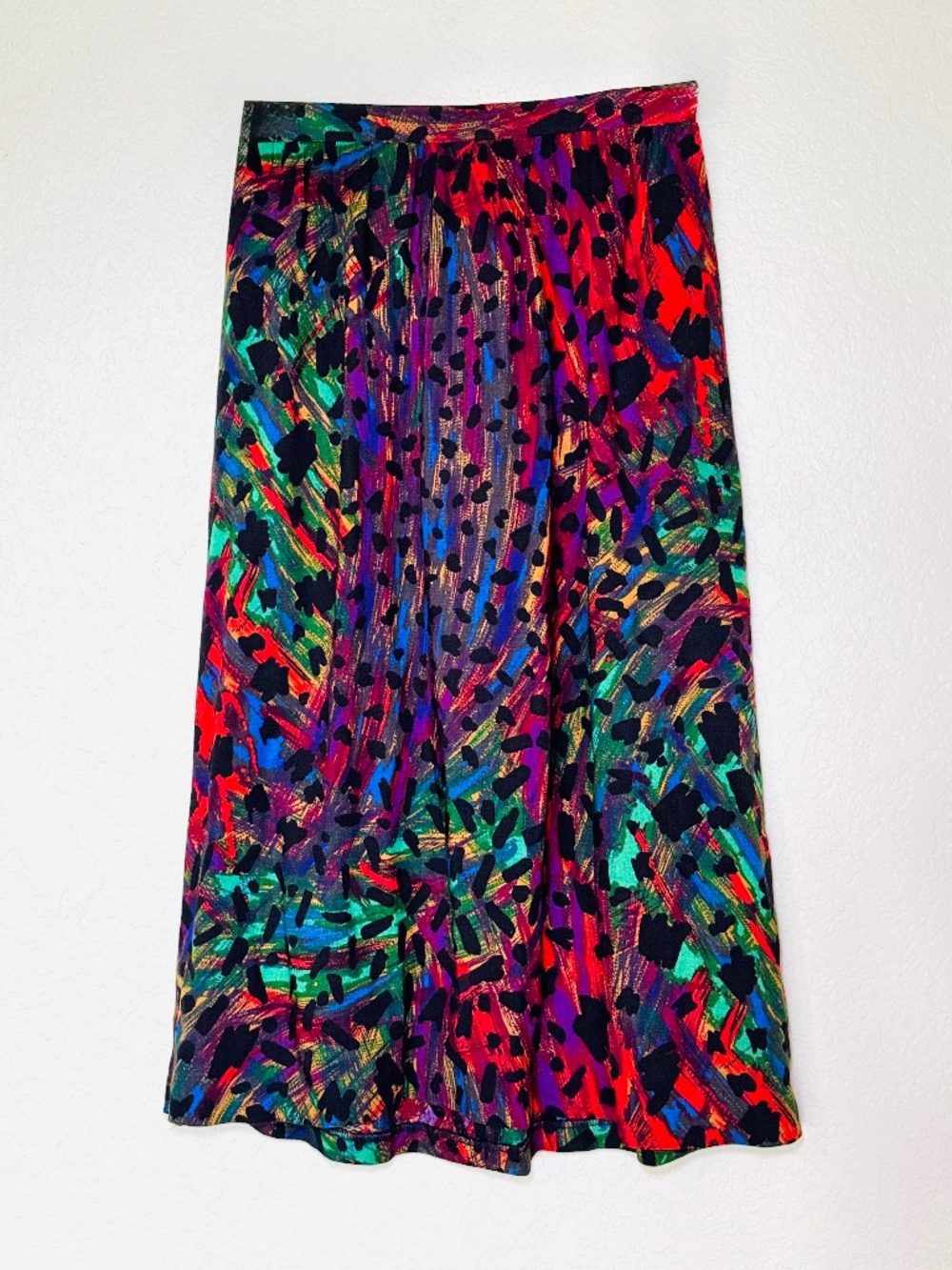 Peter Popovitch Skirt Medium Colorful Art to Wear Bold Abstract Midi Vintage